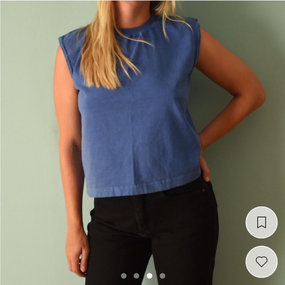 Vintage blue muscle tee (size small) - Picture 3 of 4